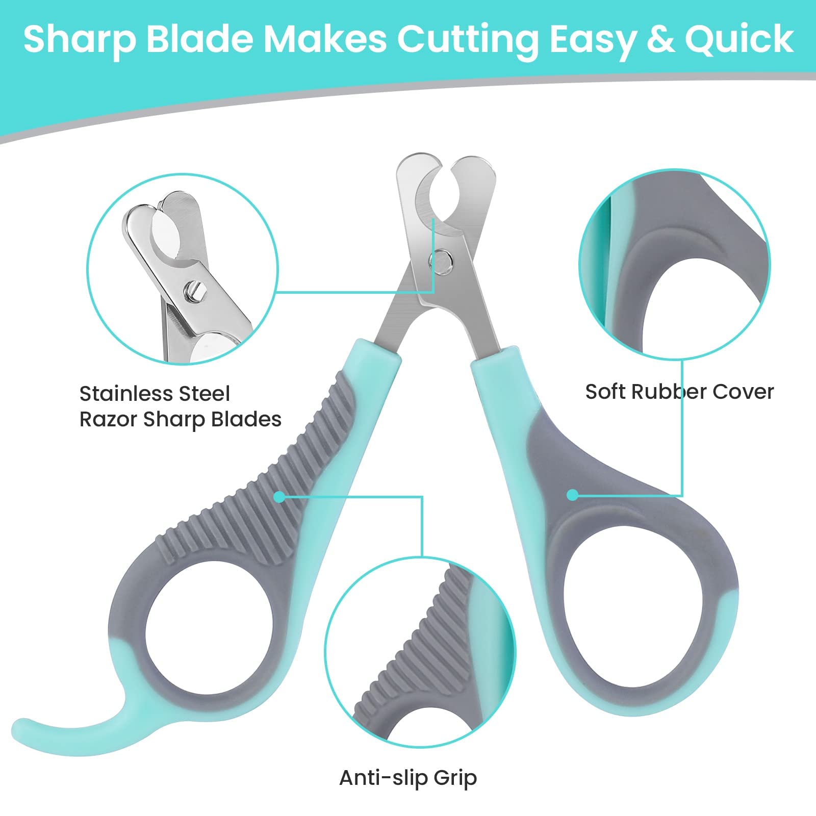 قصافة اظافر للقطط مقص احترافي من الستانلس ستيل مع مبرد مخالب القطط الحيوانات الاليفة والقطط الصغيرة والهامستر والارانب والطيور والحيوانات مايكينج تيك