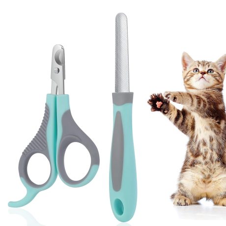 قصافة اظافر للقطط مقص احترافي من الستانلس ستيل مع مبرد مخالب القطط الحيوانات الاليفة والقطط الصغيرة والهامستر والارانب والطيور والحيوانات مايكينج تيك
