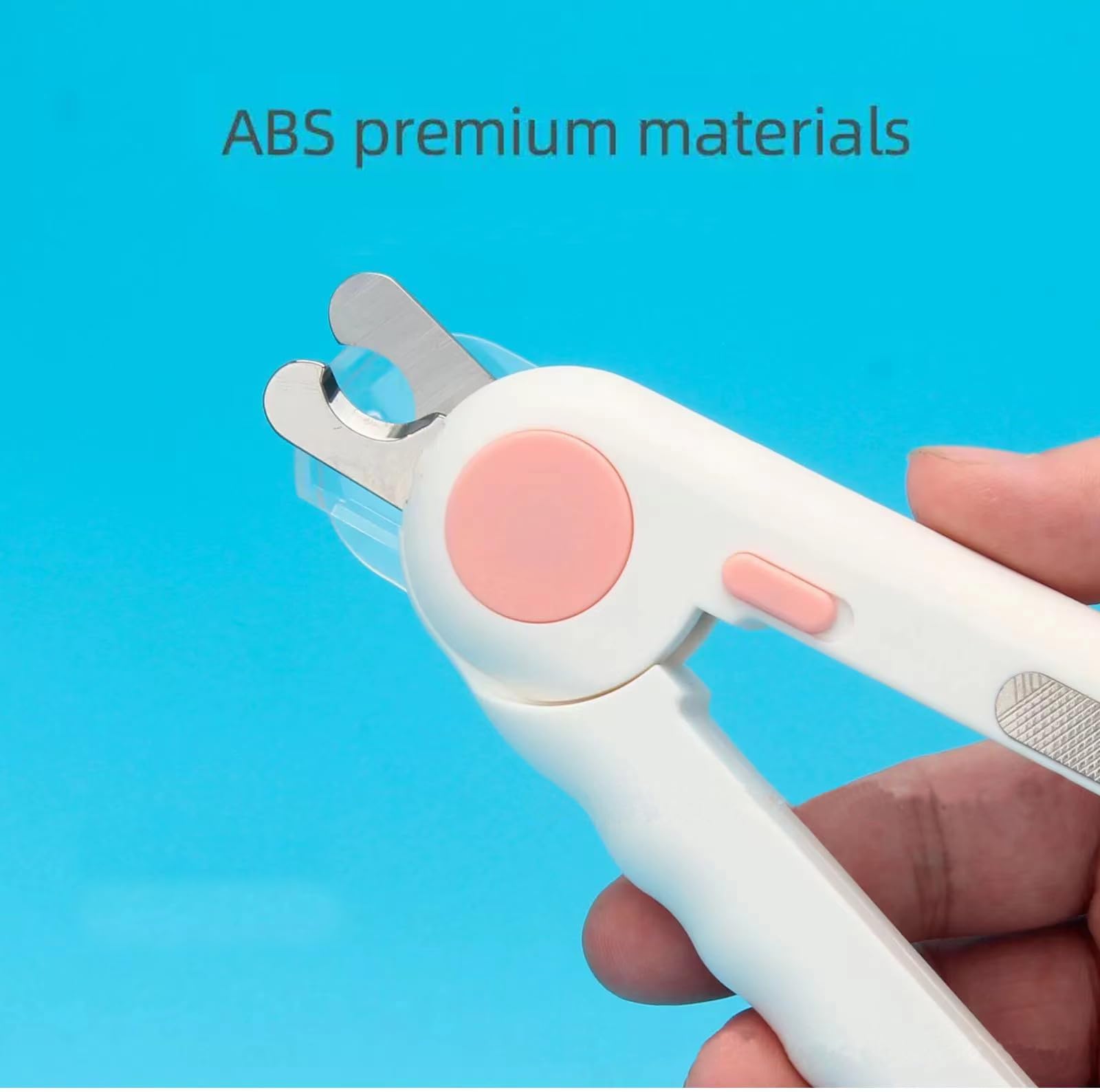 قصافة اظافر للقطط والكلاب باضاءة LED تضيء اظافر القطط والكلاب او خط الدم، مناسبة للكلاب والقطط والارانب والطيور والحيوانات الاليفة الاخرى، شفرة حادة ومتينة، سهلة وامنة (بينك)