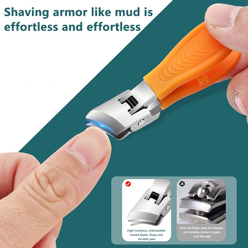 قصافة اظافر مضادة للرذاذ، مقص اظافر كبير سميك وصلب خاص، كماشة قطرية، مقص اظافر سميك، ادوات مانيكير منزلية (اصفر)