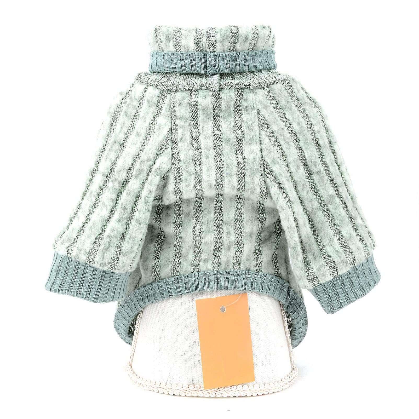 كاستويف كنزة صوفية للحيوانات الاليفة بقبة مدورة وسميكة ودافئة وناعمة ومريحة للخريف والشتاء، بيجامة للكلاب الصغيرة للاولاد والبنات، لون اخضر