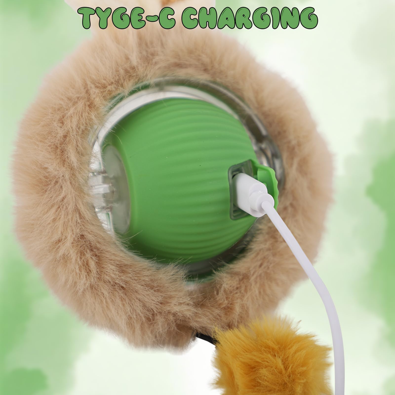 كرات لعبة تفاعلية للقطط في الاماكن المغلقة من كويوكار، كرة سريعة التدحرج على السجاد، العاب قطط اوتوماتيكية تفاعلية ذكية للهدايا في الاماكن المغلقة والمفتوحة، لعبة كلاب متحركة - نمط قطيفة