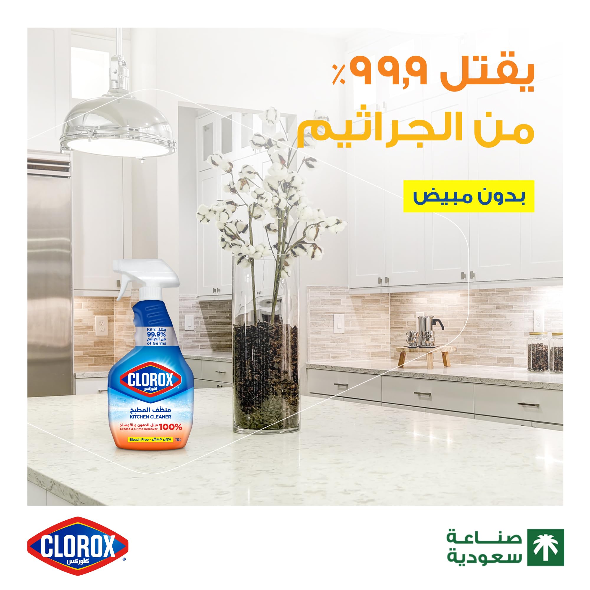 كلوركس بخاخ منظف الحمام، 750 مل، بخاخ مطهر بدون مبيض، يقتل 99.9% من الجراثيم، ويتخلص من بقايا الصابون