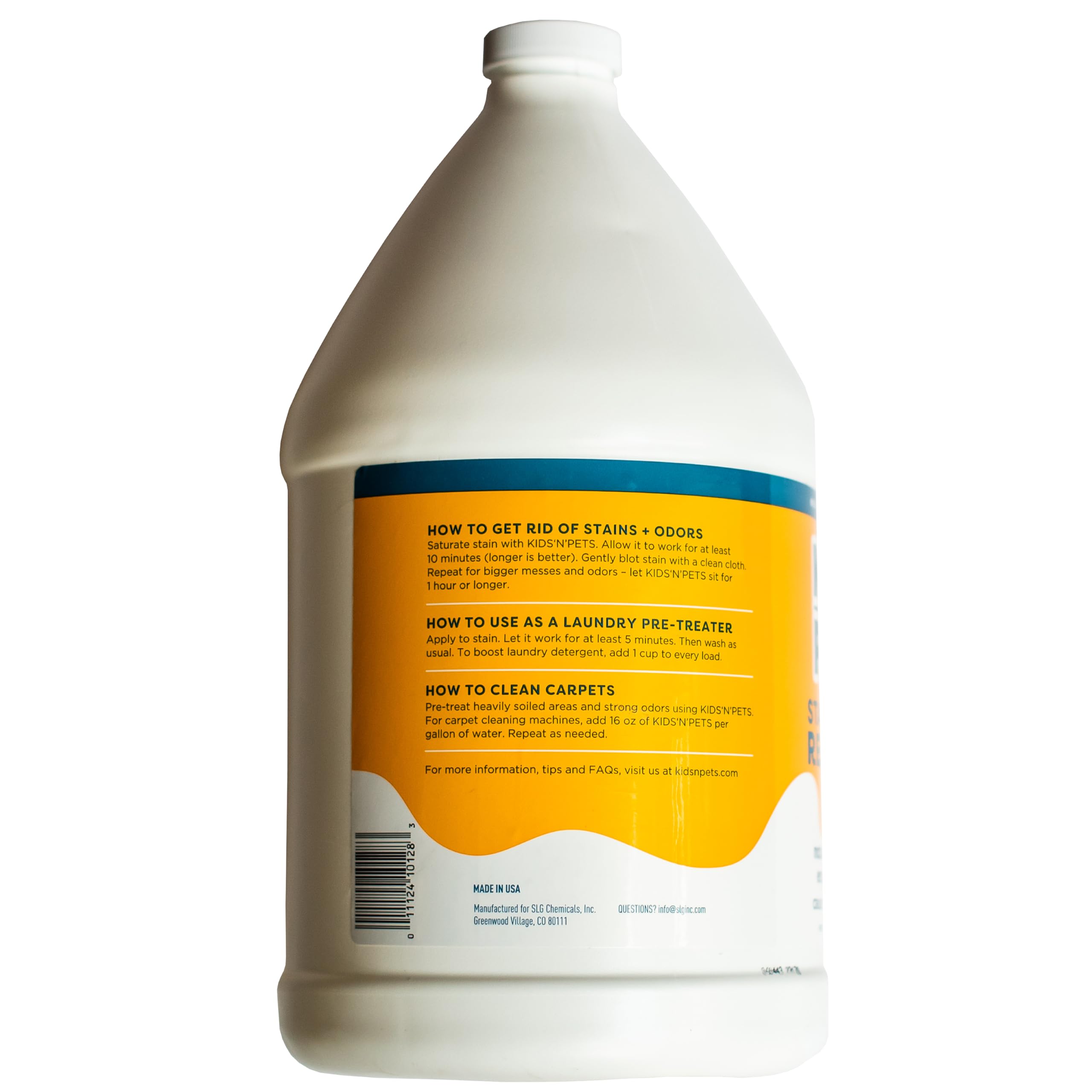 كيدز ان بيتس - مزيل فوري للبقع والروائح الكريهة لجميع الاغراض - 128 اونصة سائلة - يزيل البقع والروائح الكريهة بشكل دائم - حتى روائح البول - بدون مواد كيميائية قاسية، غير سام وآمن على الاطفال، متعدد