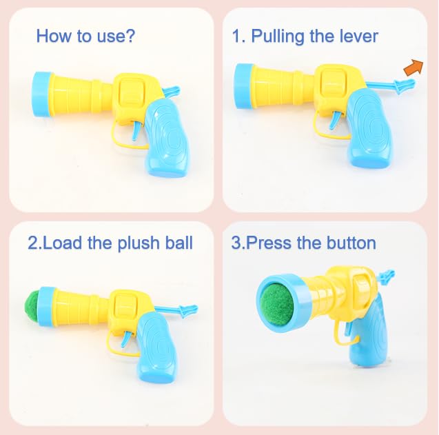 لعبة قاذف كرات زغبية للقطط من 34 قطعة مع 30 كرة بوم و3 كرات ارتداد اضافية، لعبة قاذف كرات القطط، مسدس اطلاق كرات قطيفة تفاعلية للعب الذاتي للقطط في الاماكن المغلقة