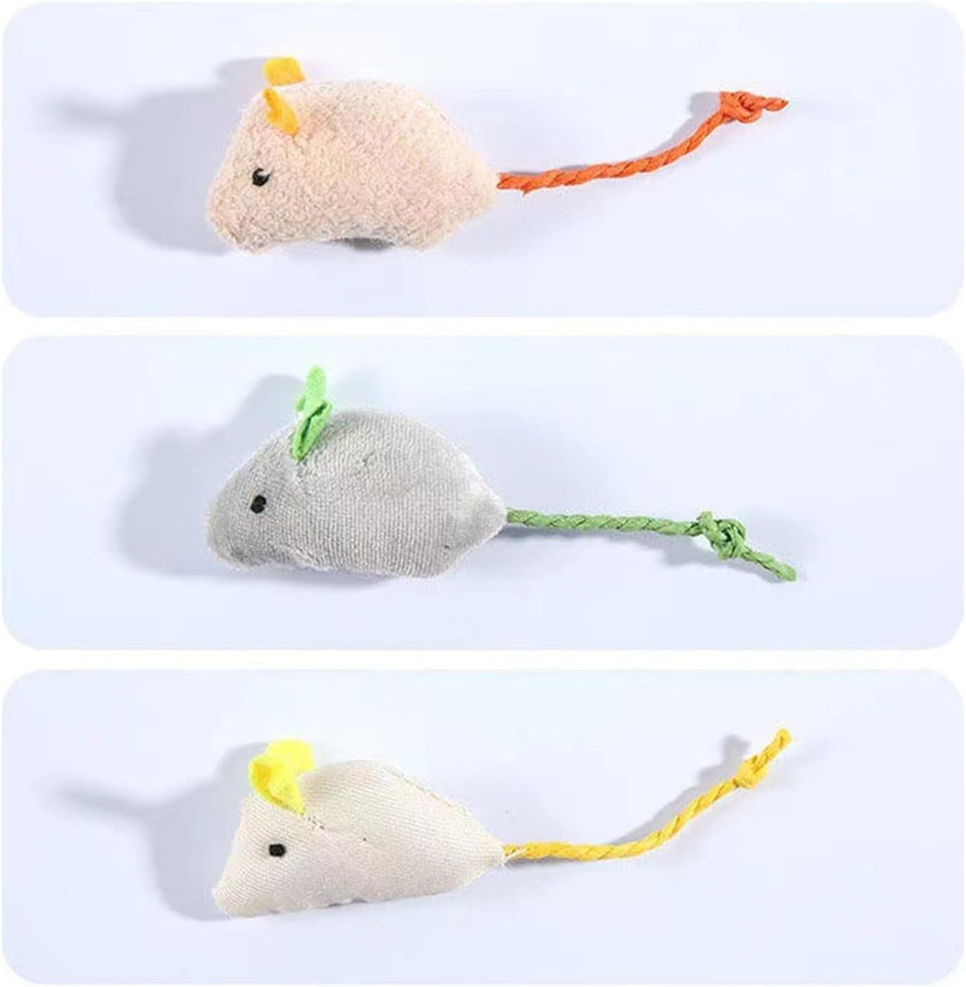 لعبة قطط تفاعلية ناعمة بشكل فأر بنكهة النعناع البري للعب في الأماكن المغلقة، ألعاب فئران محشوة بتصميم واقعي للقطط الصغيرة والمتوسطة، 6 قطع