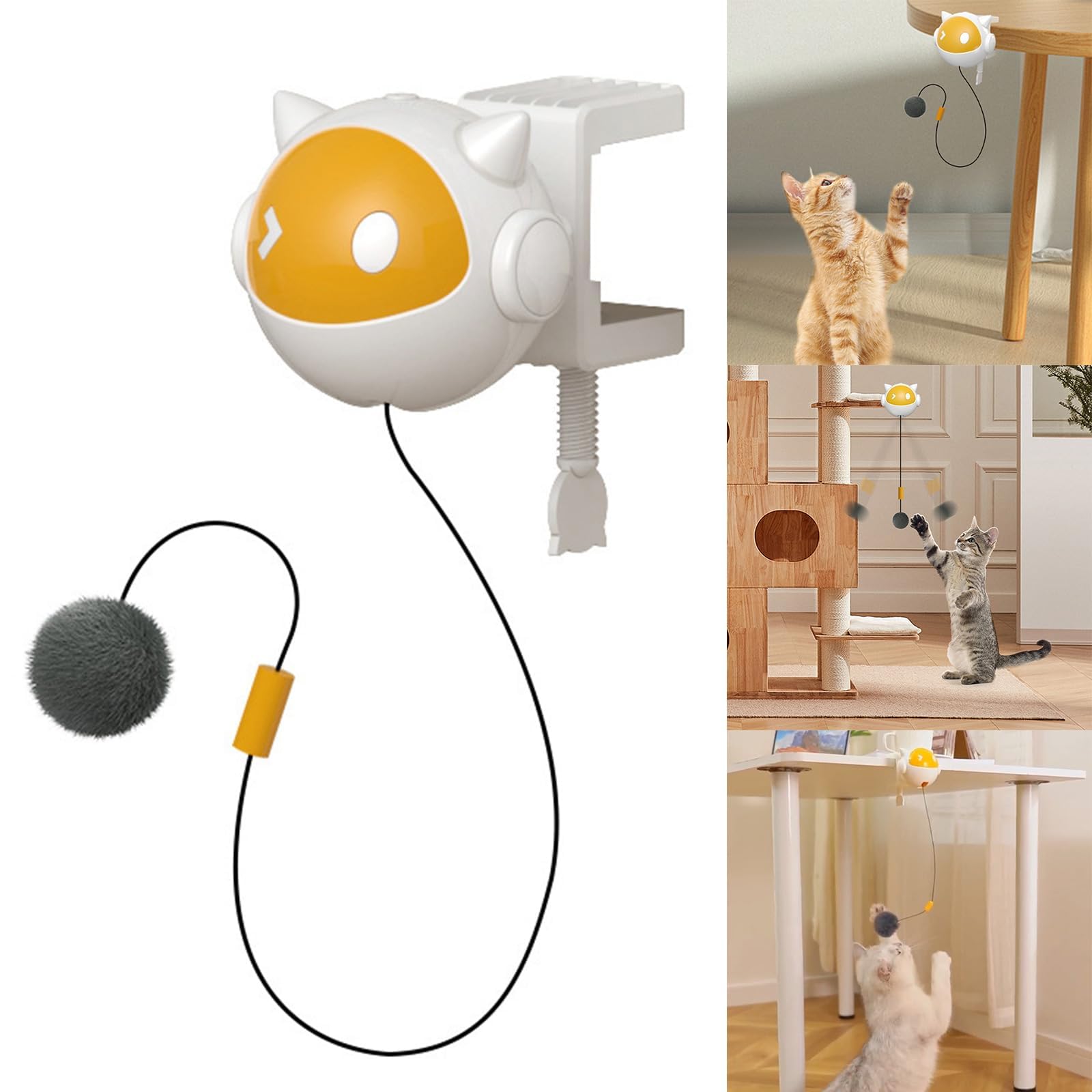 لعبة قطط ذاتية الحركة مع كرة منفوشة، حركة عشوائية تلقائية للقطط الداخلية، لا حاجة للتركيب، تعمل بالبطارية (تتطلب 2 ايه ايه ايه)
