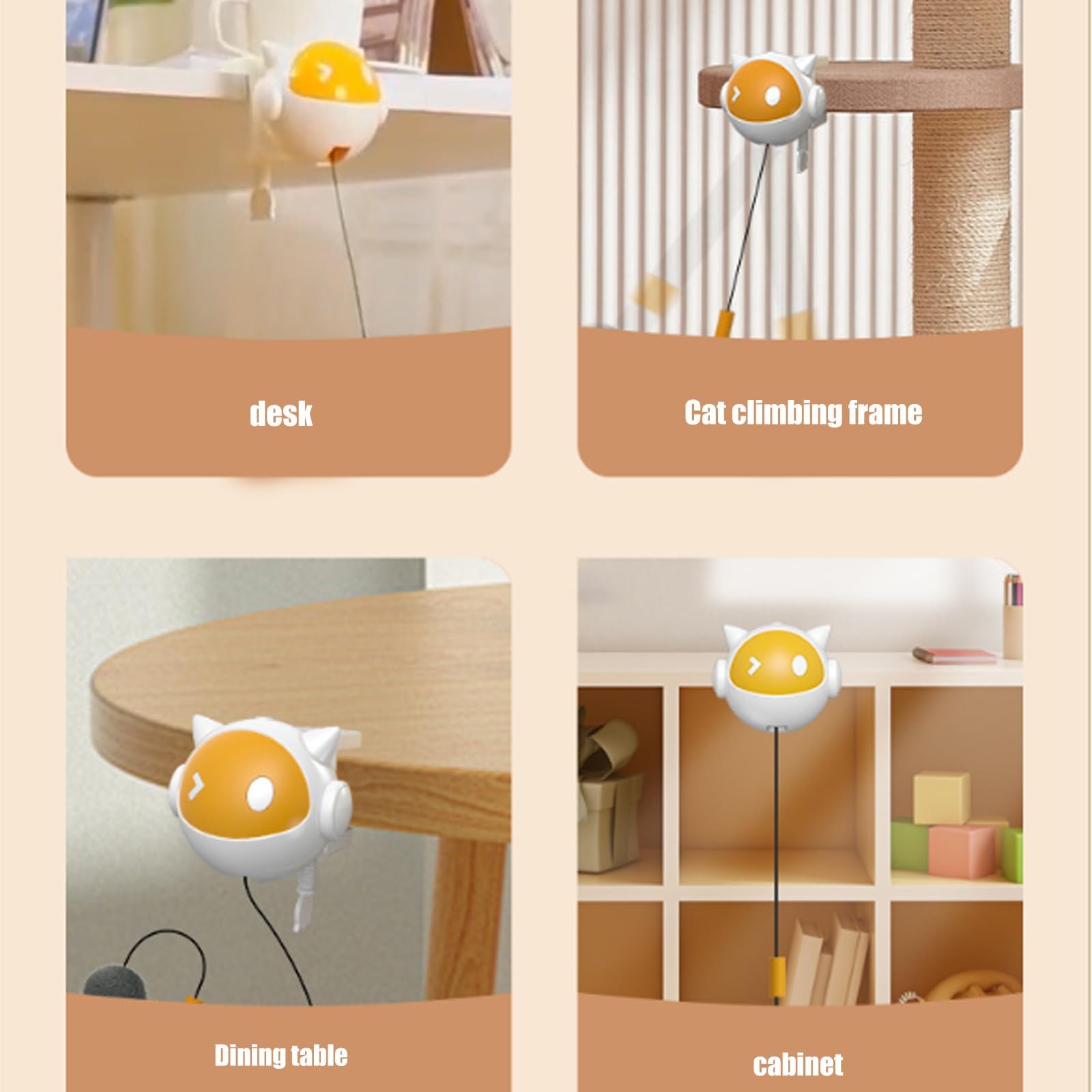 لعبة قطط ذاتية الحركة مع كرة منفوشة، حركة عشوائية تلقائية للقطط الداخلية، لا حاجة للتركيب، تعمل بالبطارية (تتطلب 2 ايه ايه ايه)