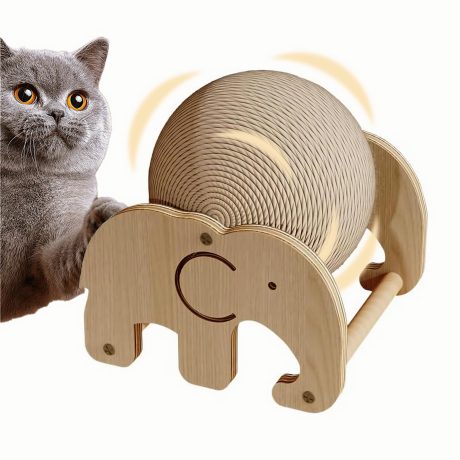 لعبة كرة خدش للقطط، لعبة كرة خدش للقطط من السيزال متينة للتمرين التفاعلي للقطط والهررة والكلاب والجراء واللعب المرح لحماية الأثاث