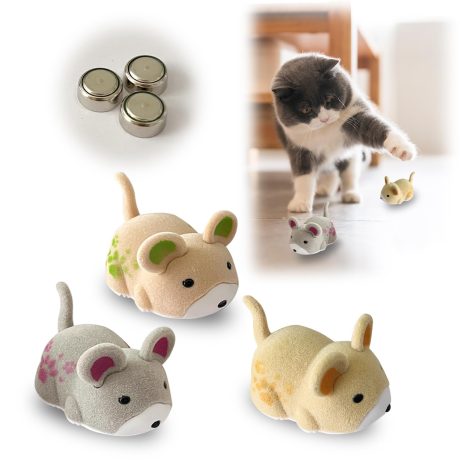 لعبة هامستر مثيرة للقطط من 3 قطع - لعبة فأر هروب تفاعلية للقطط، لعبة مطاردة ممتعة والتقاط مع حركة ملتوية (رائعة للحيوانات الاليفة في الأماكن المغلقة وتمارين القطط)