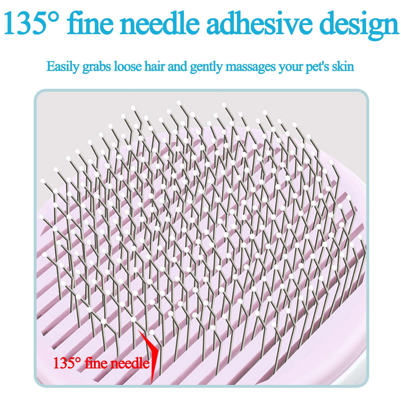 مجموعة العناية بالحيوانات الاليفة، فرشاة ذاتية التنظيف للكلاب والقطط بشعيرات منحنية 135 درجة وقصافة اظافر امنة مع واقي، للشعر الطويل والقصير