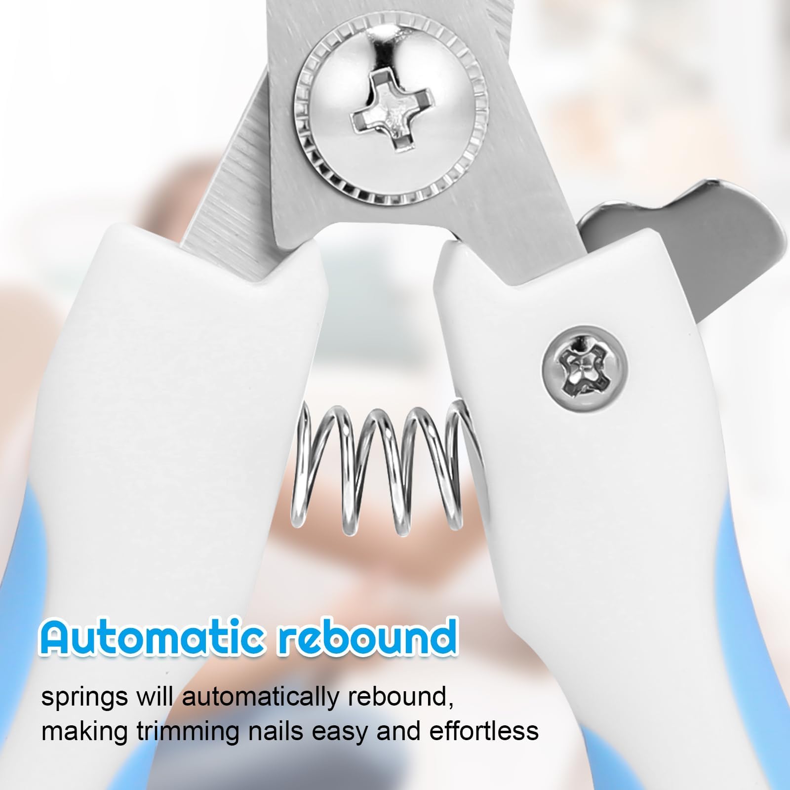 مجموعة العناية بالحيوانات الاليفة، فرشاة ذاتية التنظيف للكلاب والقطط بشعيرات منحنية 135 درجة وقصافة اظافر امنة مع واقي، للشعر الطويل والقصير