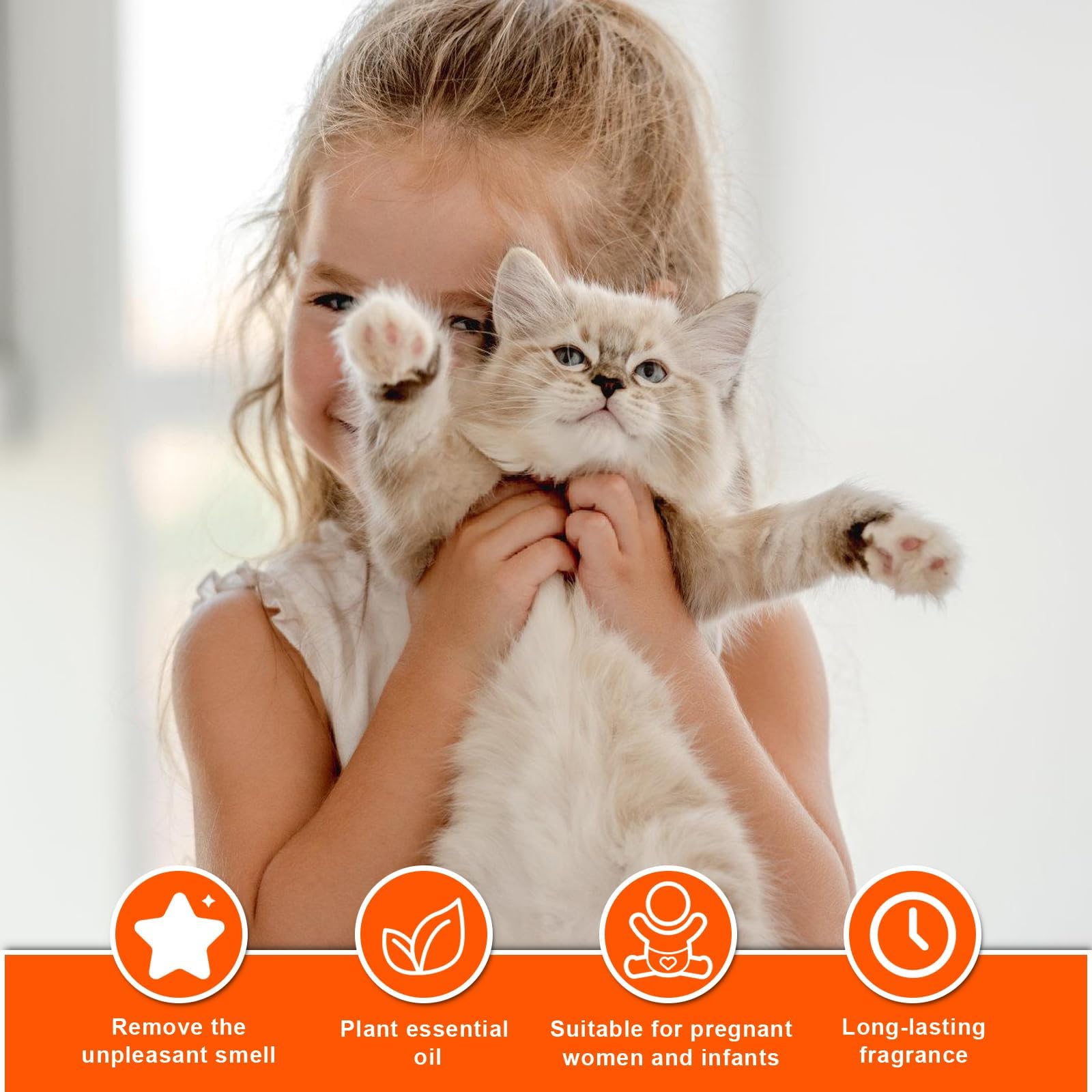 مزيل الروائح الكريهة للقطط من 6 قطع، مزيل لرائحة فضلات القطط والفعال، جل مزيل للروائح الكريهة للتحكم في رائحة المرحاض التلقائي ذاتي التنظيف، امن للحيوانات الاليفة