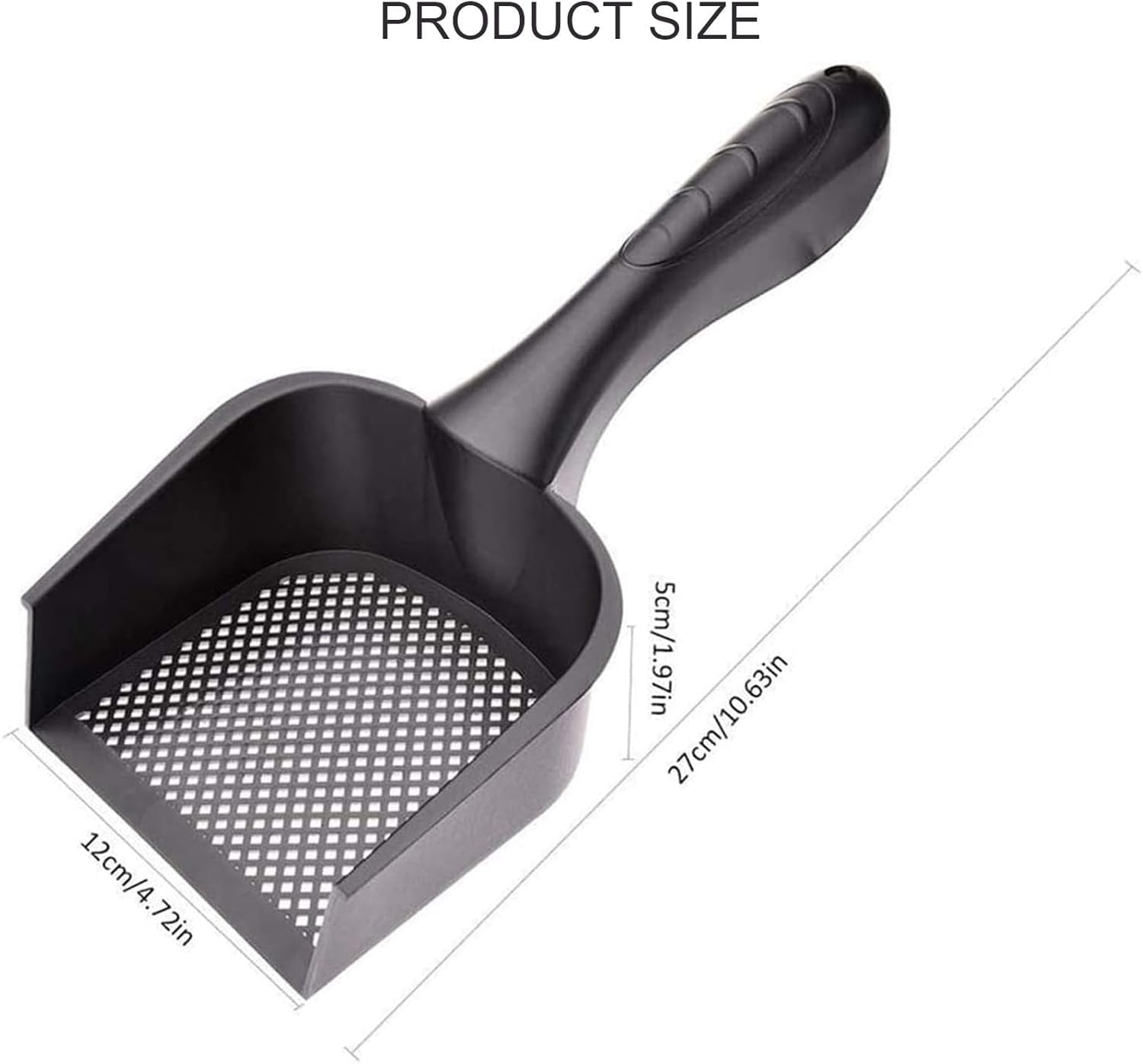 مغرفة فضلات القطط الكبيرة غير اللاصقة بتصميم مجرفة عميقة، منظف صندوق فضلات قوي مع فتحات صغيرة لغربلة فعالة، مثالية لمالكي القطط من ابوتو