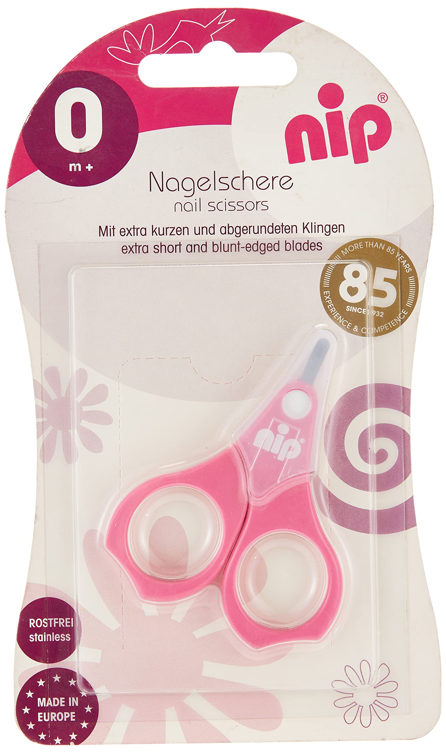 مقص أظافر لعمر 0 شهر فما فوق من نيب، بينك، قطعة واحدة