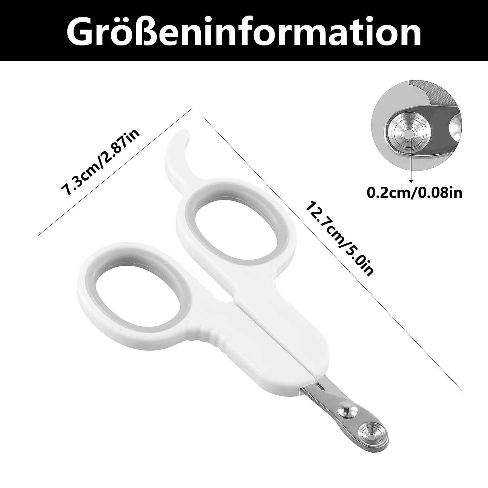مقص اظافر للقطط من يوغولان، مقص اظافر للقطط من الستانلس ستيل امن للكلاب والجراء والارانب والحيوانات الصغيرة (ابيض)