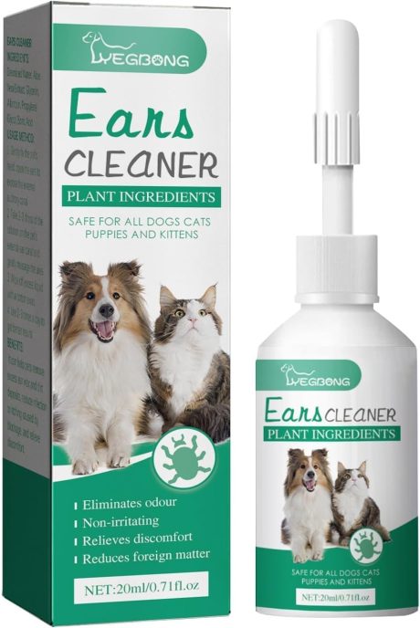 منظف اذن بوليفيا للكلاب والقطط، محلول طبيعي للاذن 20 مل لتخفيف الحكة والتحكم في الرائحة، منظف لطيف لاذن الحيوانات الاليفة لمنع العدوى وتراكم الشمع