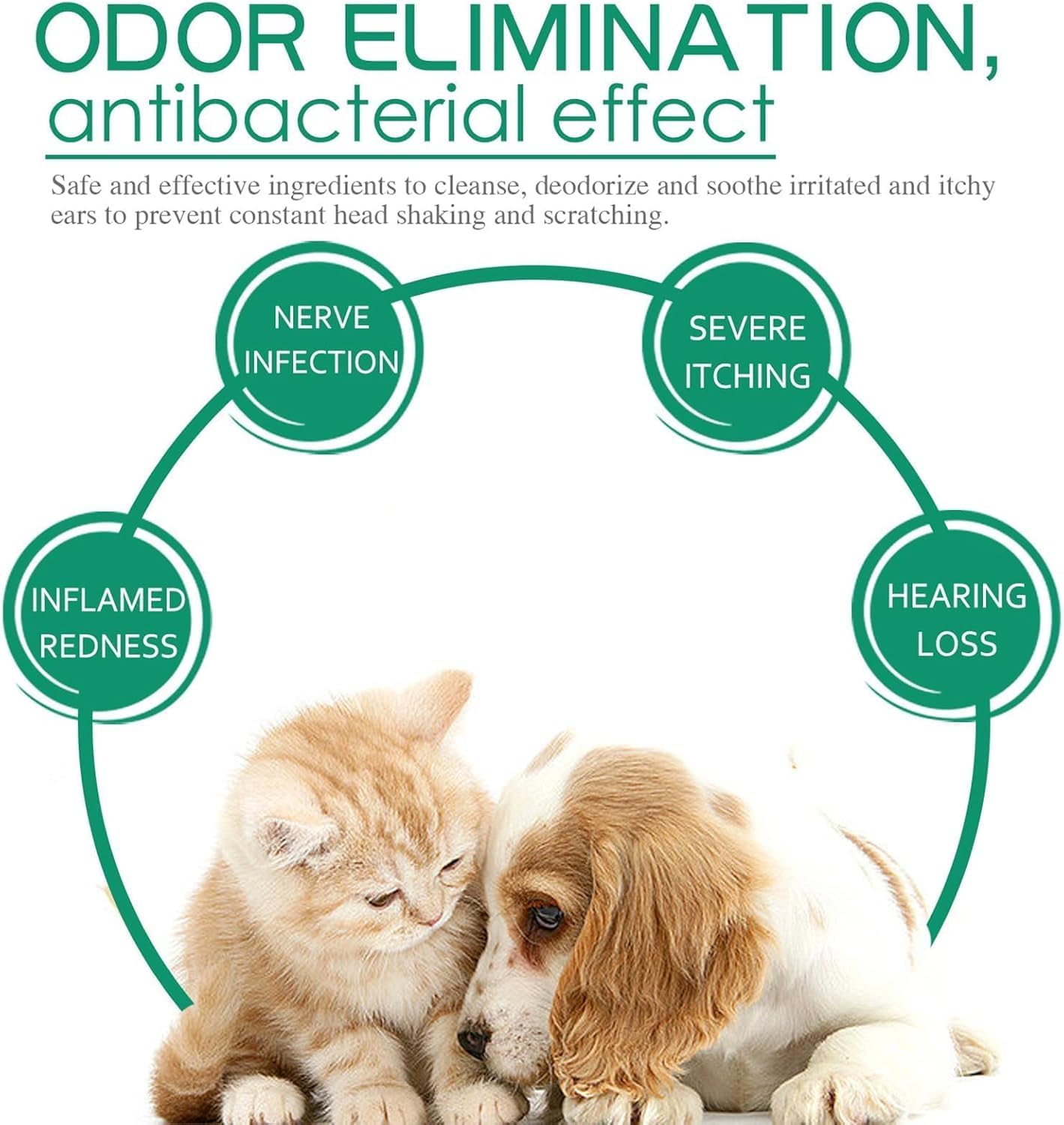 منظف اذن بوليفيا للكلاب والقطط، محلول طبيعي للاذن 20 مل لتخفيف الحكة والتحكم في الرائحة، منظف لطيف لاذن الحيوانات الاليفة لمنع العدوى وتراكم الشمع