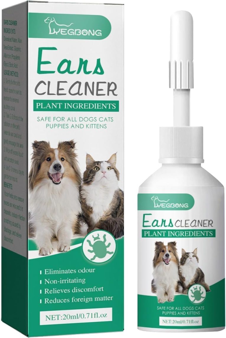 منظف اذن بوليفيا للكلاب والقطط، محلول طبيعي للاذن 20 مل لتخفيف الحكة والتحكم في الرائحة، منظف لطيف لاذن الحيوانات الاليفة لمنع العدوى وتراكم الشمع