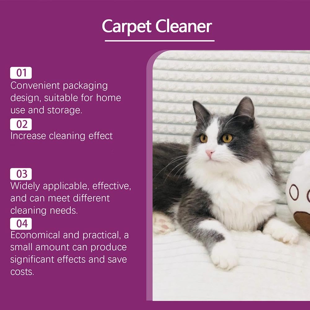 منظف السجاد من ازوني، منظف مركز للحيوانات الاليفة، مزيل روائح وبقع الحيوانات الاليفة للسجاد والسجاد وكراسي الطعام وجميع الاقمشة (100 مل)