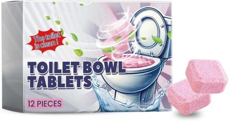 منظف وعاء المرحاض من ابوتو، عبوة من 12 قرص مبيض للتنظيف العميق وإزالة الترسبات، منظف وعاء المرحاض الاوتوماتيكي بتركيبة مزيل للروائح، فعال ضد البقع الصعبة والرواسب الكلسية