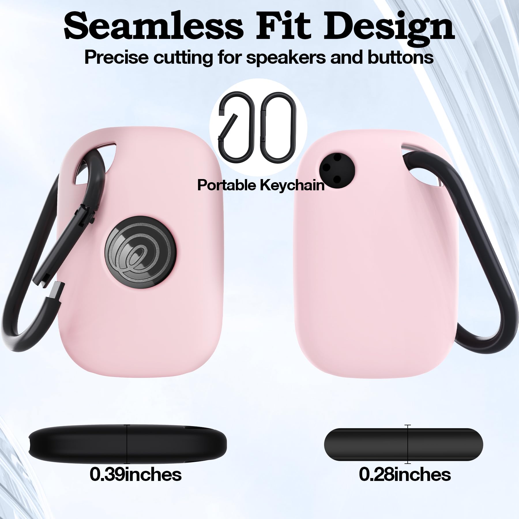 واي دبليو اكس تي دبليو [عبوتان] حافظة سيليكون لحامل جهاز التتبع تايل برو 2024 مع سلسلة مفاتيح، غطاء حماية امن وناعم مضاد للضياع للمفاتيح والحقائب واطواق القطط والكلاب (اسود واسود)