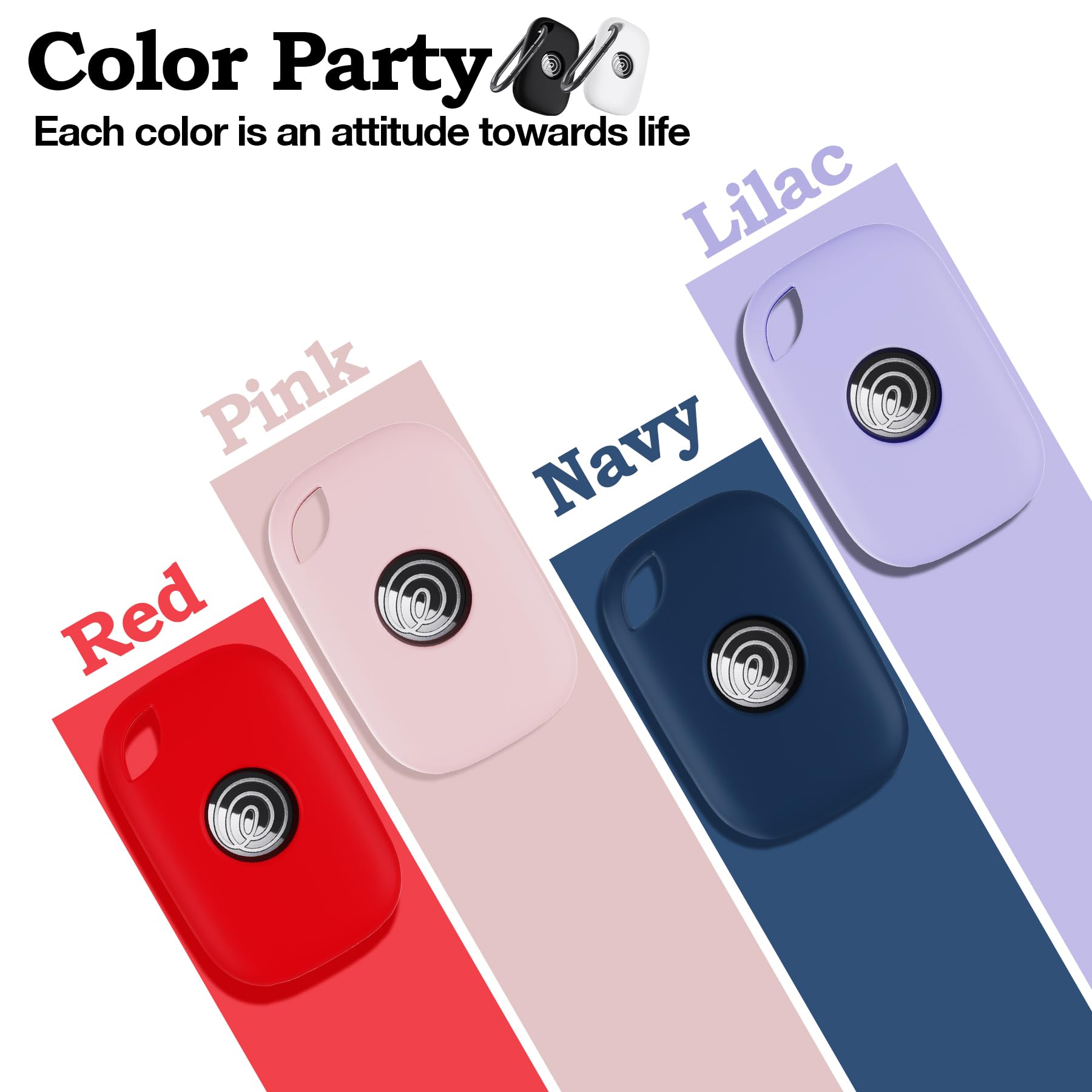 واي دبليو اكس تي دبليو [عبوتان] حافظة سيليكون لحامل جهاز التتبع تايل برو 2024 مع سلسلة مفاتيح، غطاء حماية امن وناعم مضاد للضياع للمفاتيح والحقائب واطواق القطط والكلاب (اسود واسود)