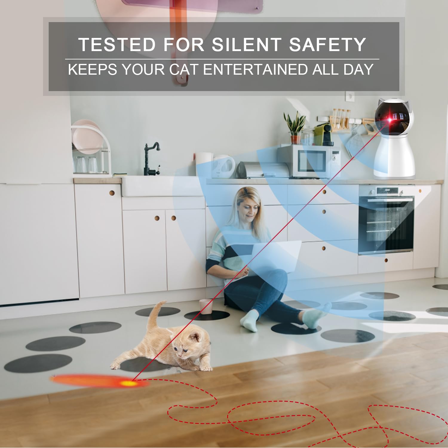واي في اي لايف العاب ليزر للقطط في الاماكن المغلقة، الجيل الرابع بمسارات عشوائية حقيقية قابلة لاعادة الشحن، لعبة ليزر للقطط التفاعلية للبالغين الذين يشعرون بالملل في الاماكن المغلقة