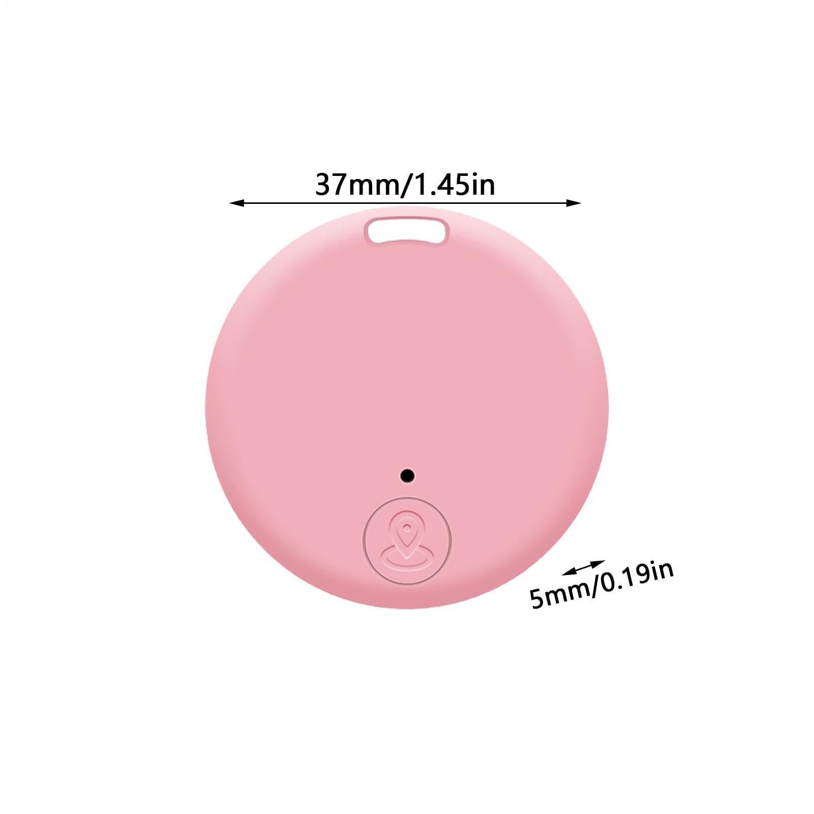 Round Bluetoo-th Anti-Lost Device, Portable Wireless Pet Anti-Lost Device, Two-way Alarm Reminder, Mobile Tracking Locator, for Find Your Dog Cat, Keys Wallet Item (Pink)