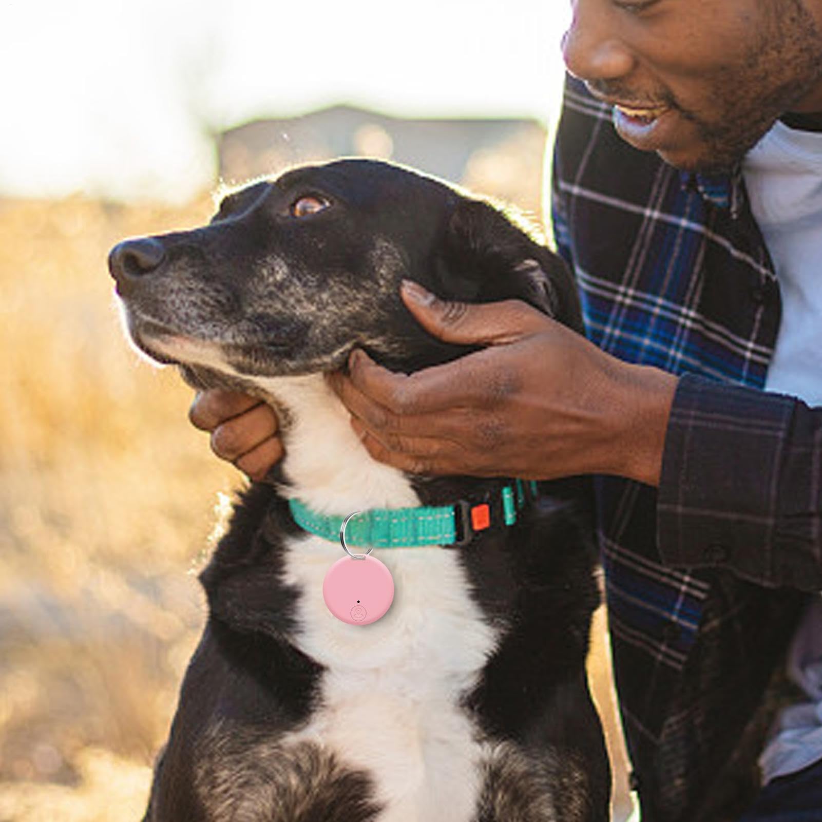 Round Bluetoo-th Anti-Lost Device, Portable Wireless Pet Anti-Lost Device, Two-way Alarm Reminder, Mobile Tracking Locator, for Find Your Dog Cat, Keys Wallet Item (White)