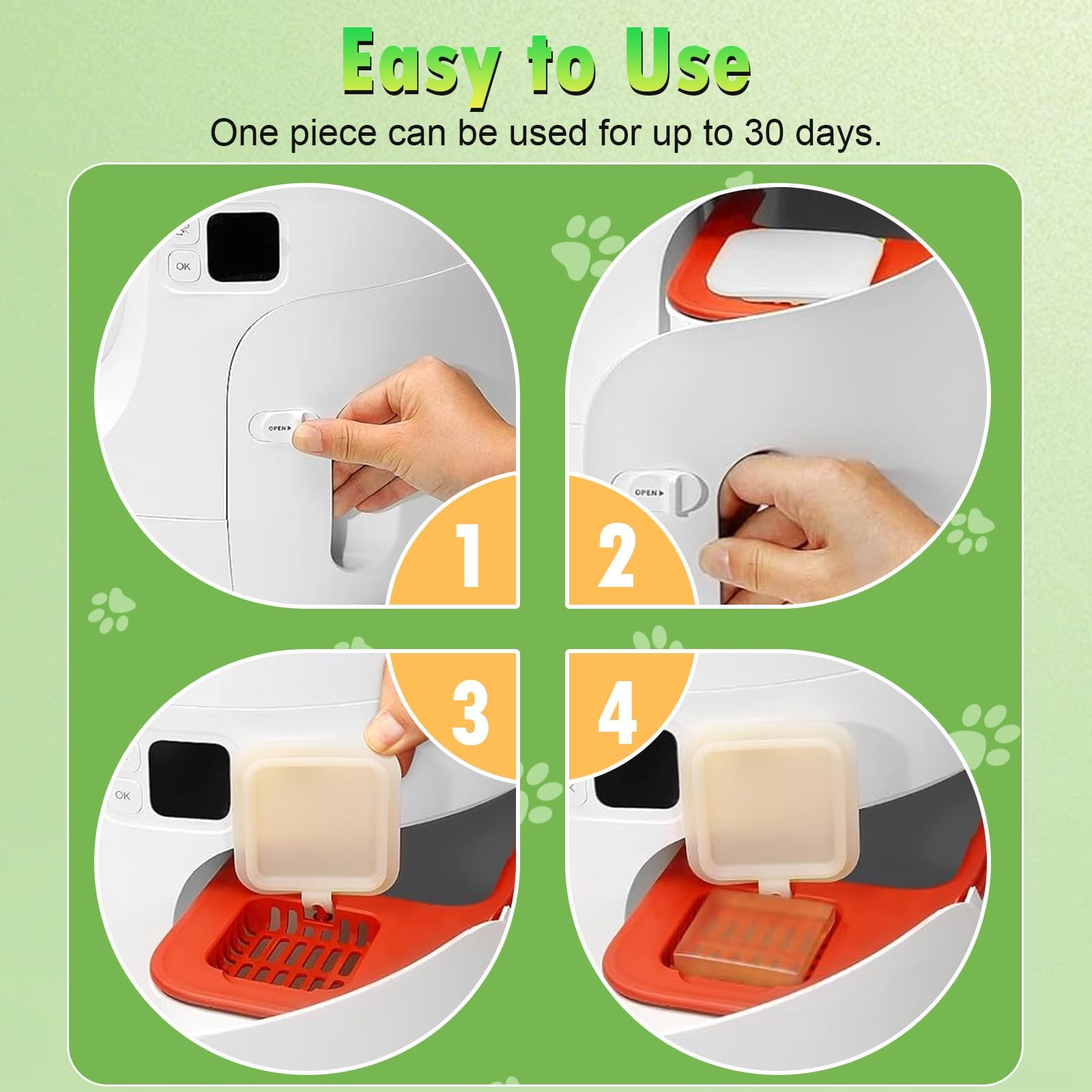 6 عبوات من مزيل الروائح الكريهة N50، للتحكم في رائحة مرحاض القطط، صندوق فضلات القطط ذاتي التنظيف، التحكم في رائحة مرحاض القطط لصندوق الفضلات التلقائي، امن للحيوانات الاليفة، معدل ازالة 95%