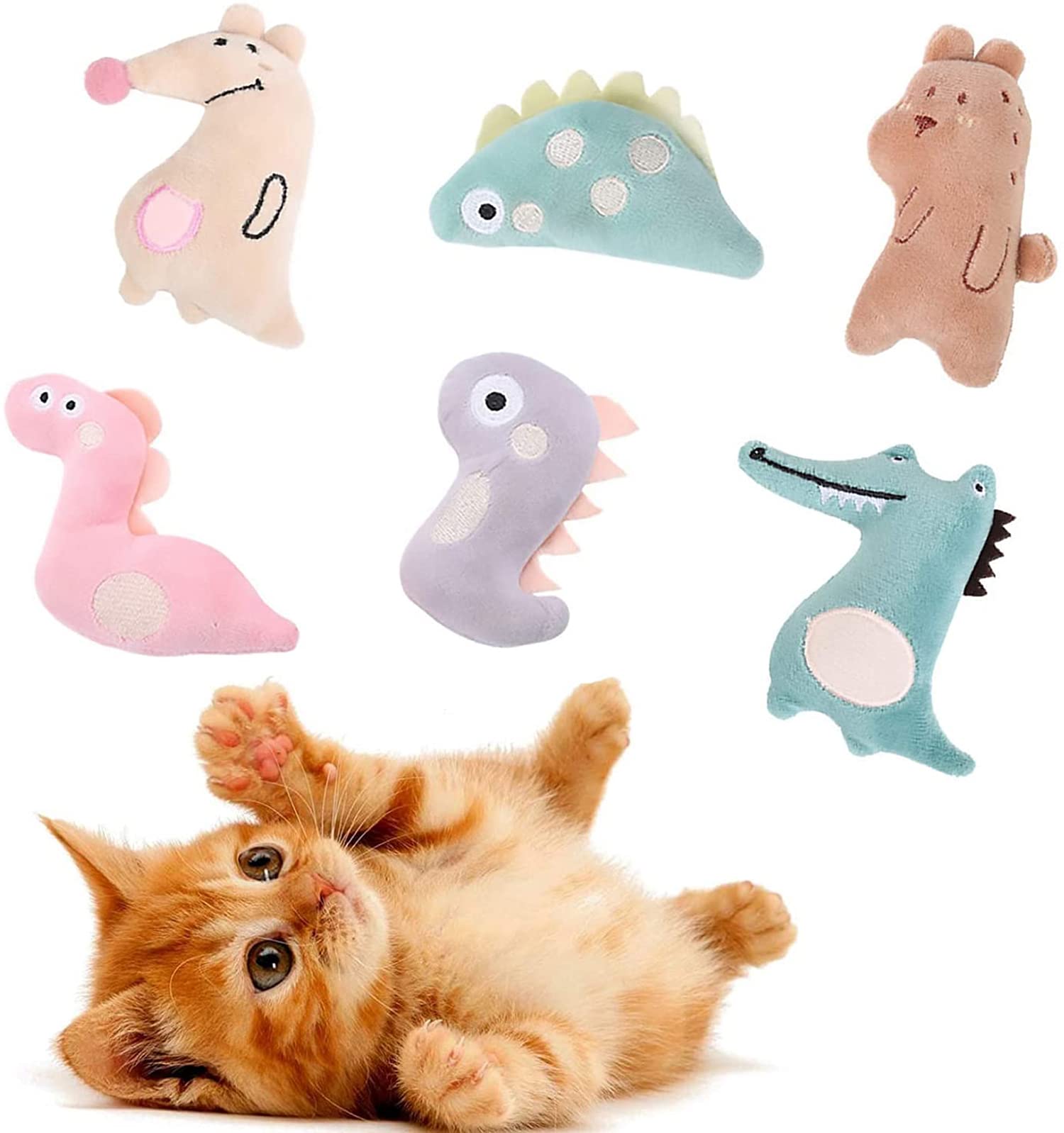 ألعاب كاستويف للقطط الداخلية، 6 قطع من ألعاب القطط مع ألعاب مضغ القطيفة التفاعلية للقطط والقطط، ومستويات ممتعة من اللعب التفاعلي - المسار مع تلبية احتياجات الصيد والملاحقة والتمارين الرياضية