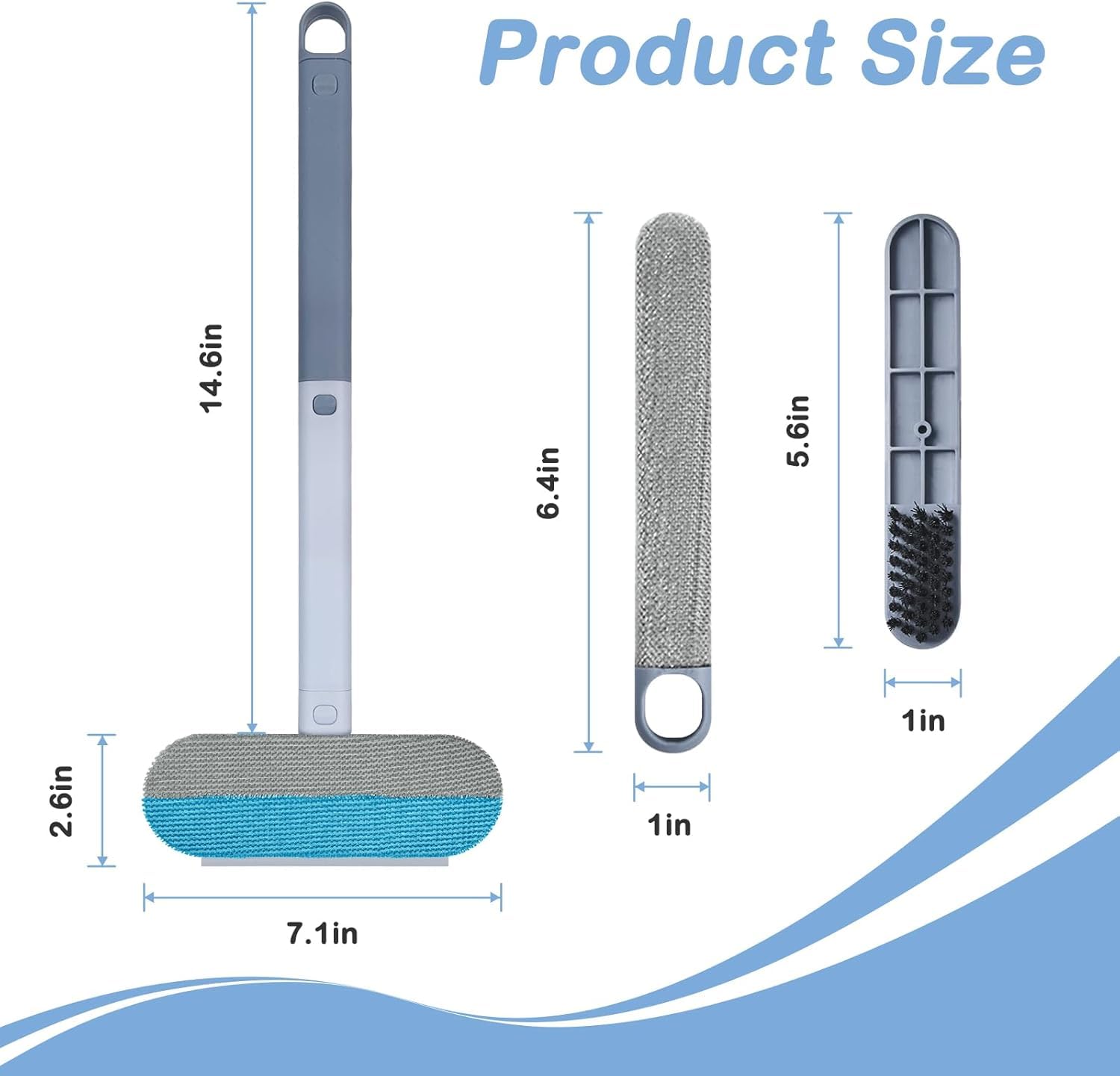 اداة ازالة شعر الحيوانات الاليفة 4 في 1 - فرشاة وبر متعددة الوظائف قابلة لاعادة الاستخدام والغسل مع مقبض ممتد للاثاث والسجاد والفراش - اداة فعالة لازالة شعر القطط والكلاب للمنزل والسيارة والكنبة