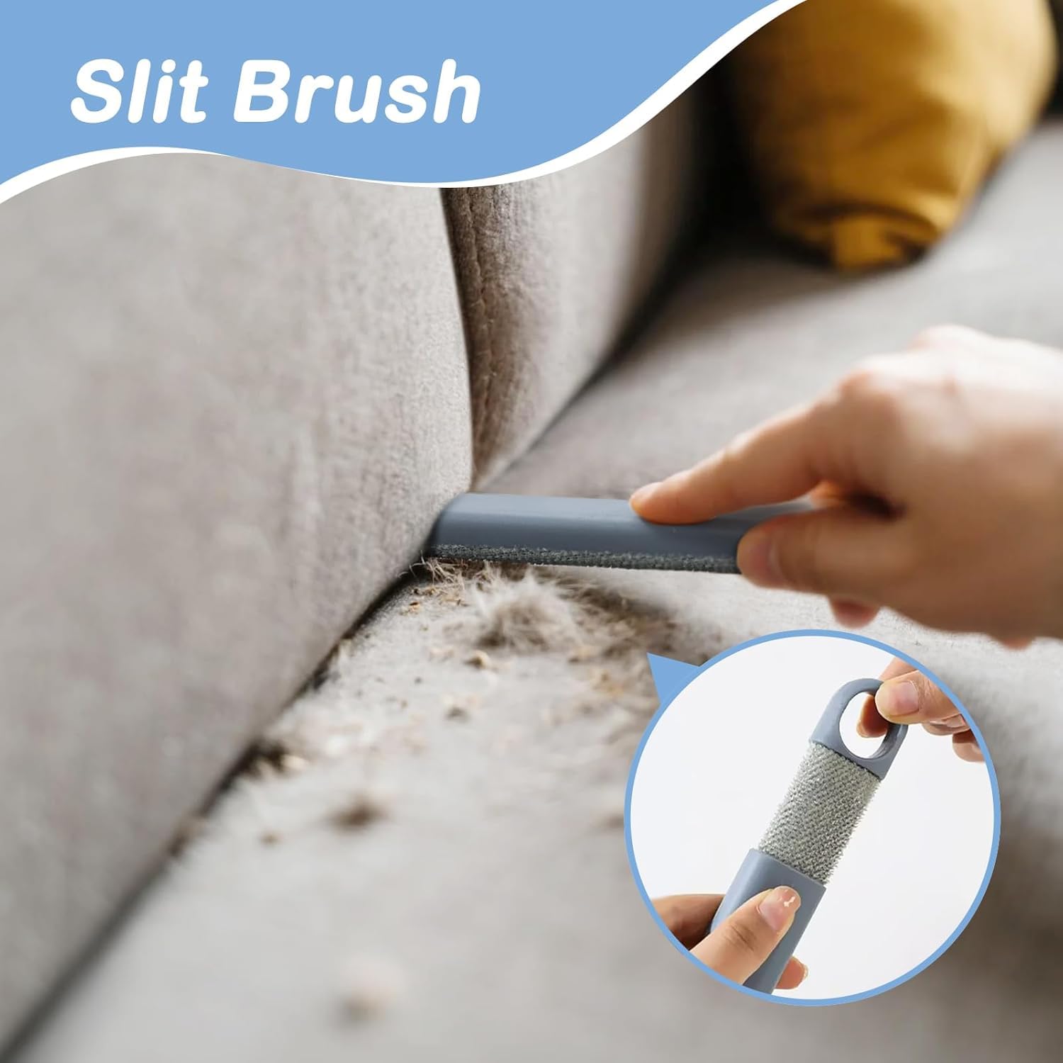 اداة ازالة شعر الحيوانات الاليفة 4 في 1 - فرشاة وبر متعددة الوظائف قابلة لاعادة الاستخدام والغسل مع مقبض ممتد للاثاث والسجاد والفراش - اداة فعالة لازالة شعر القطط والكلاب للمنزل والسيارة والكنبة