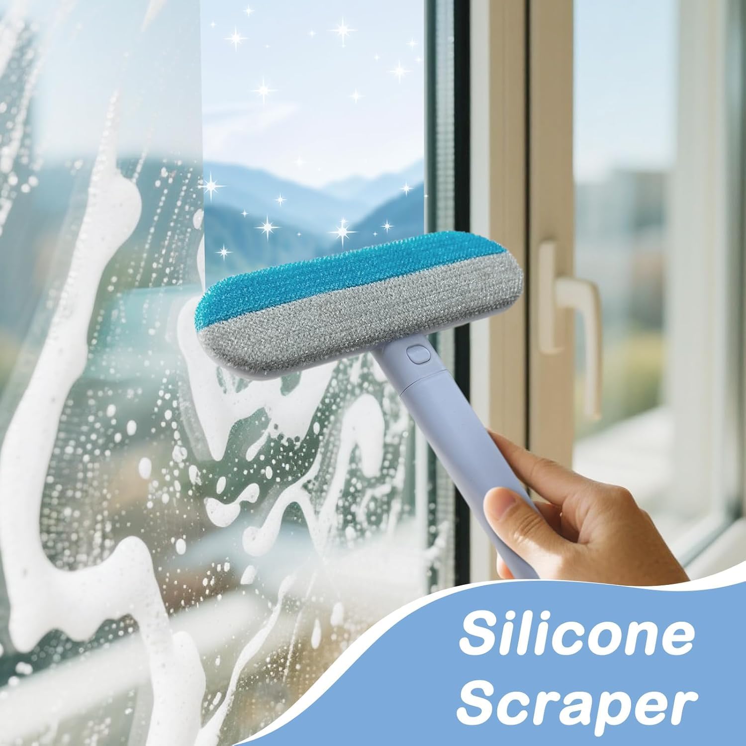 اداة ازالة شعر الحيوانات الاليفة 4 في 1 - فرشاة وبر متعددة الوظائف قابلة لاعادة الاستخدام والغسل مع مقبض ممتد للاثاث والسجاد والفراش - اداة فعالة لازالة شعر القطط والكلاب للمنزل والسيارة والكنبة