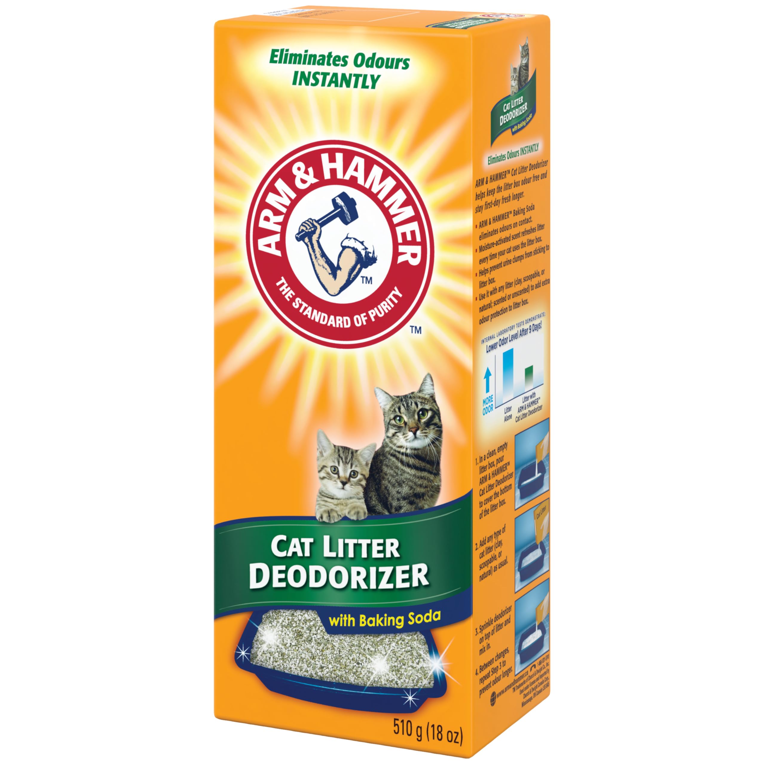 ارم اند هامر مزيل روائح فضلات القطط مع صودا الخبز من ايه اند اتش، 500 غرام