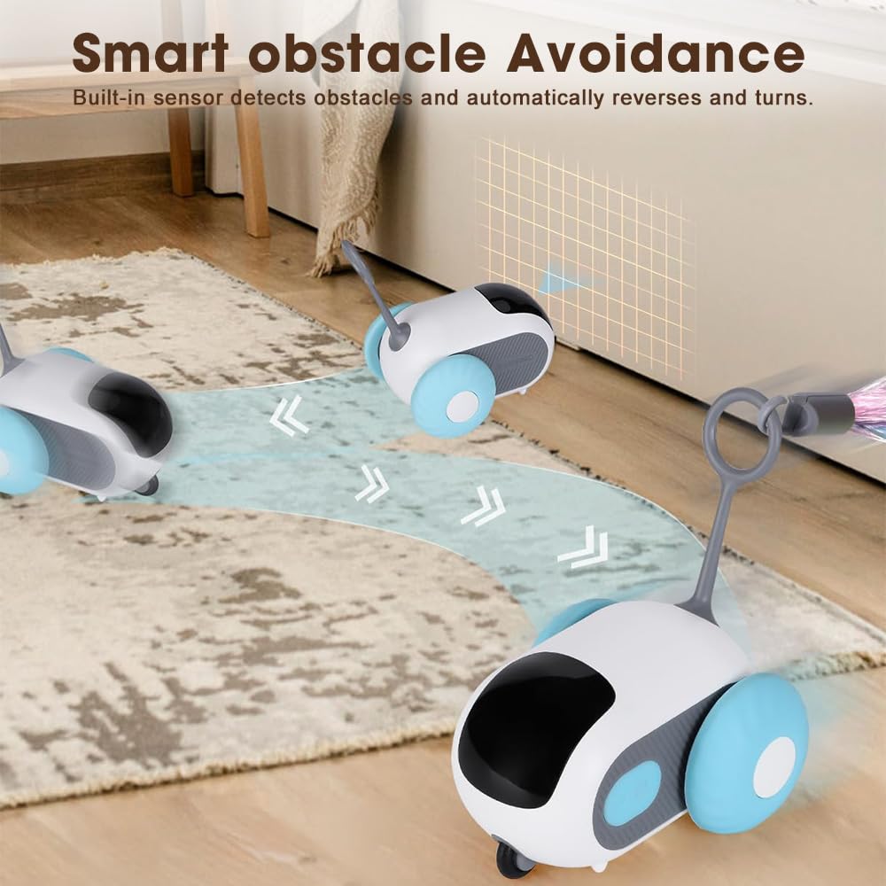 العاب فأر كهربائية ذكية بجهاز تحكم عن بعد للقطط من ناكسيفلي، العاب تفاعلية للقطط الداخلية، لعبة اغاظة القطط مع ريش وديدان، العاب اوتوماتيكية للحيوانات الاليفة، العاب متحركة، قابلة لاعادة الشحن بمنفذ