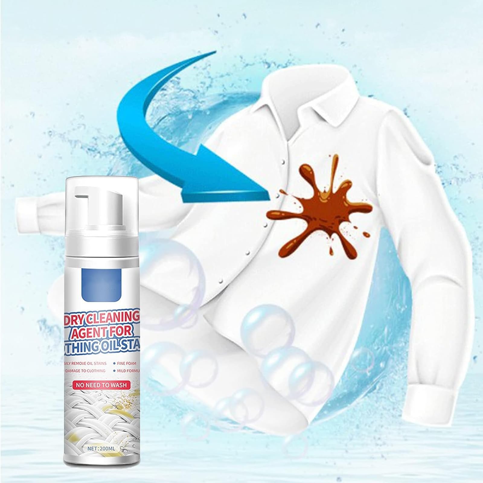 بخاخ تنظيف جاف عامل للبقع الزيتية للملابس منظف البقع الجافة مزيل سائل للغسيل والسجاد 100 مل من كاستويف