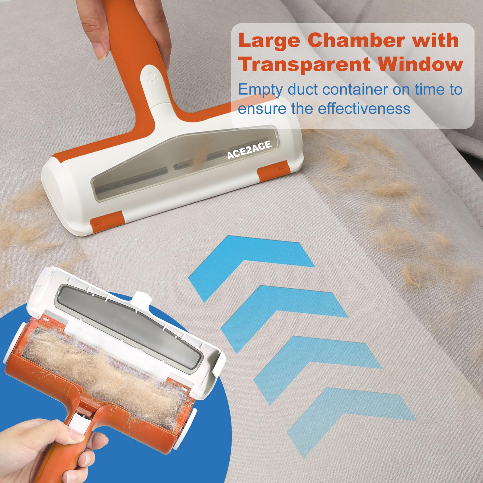 بكرة إزالة شعر الحيوانات الأليفة المريحة القابلة لإعادة الاستخدام للكلاب والقطط سهلة التنظيف الذاتي لإزالة الشعر من السجاد والأثاث والبسط والغسيل والملابس والفراش من ايس تو ايس (لون بينك)