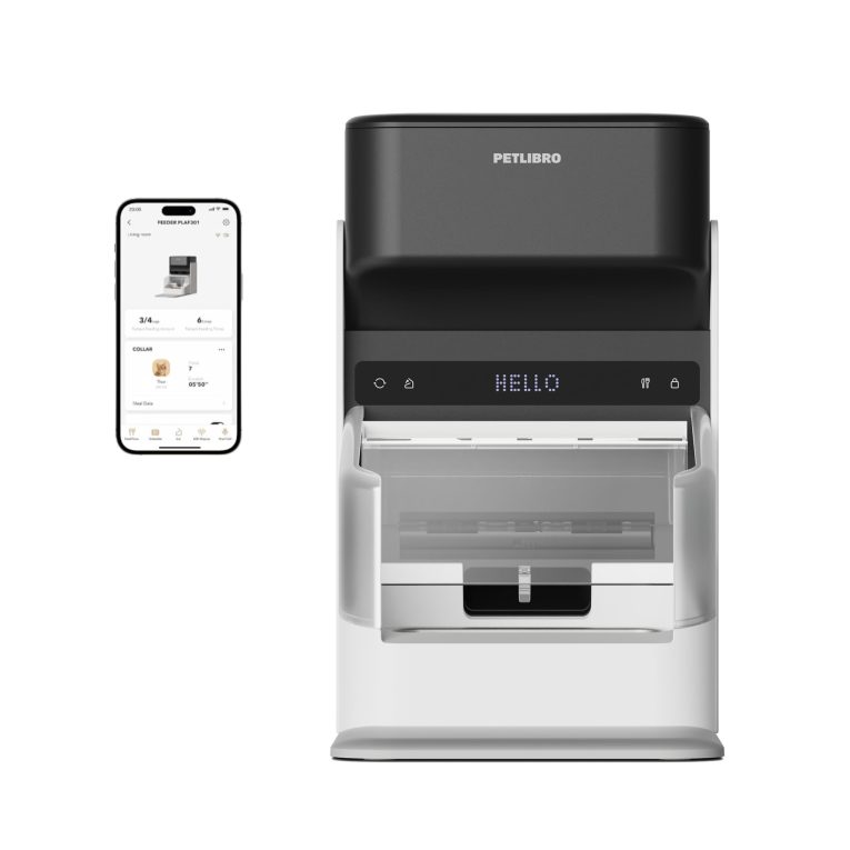 بيتليبرو جهاز تغذية اوتوماتيكي للقطط مع مستشعر طوق بتقنية تحديد الهوية بموجات الراديو، موزع طعام للقطط قابل للبرمجة 5G و2.4G، للتعرف على القطط وتتبع النظام الغذائي لمنازل الحيوانات الاليفة المتعددة