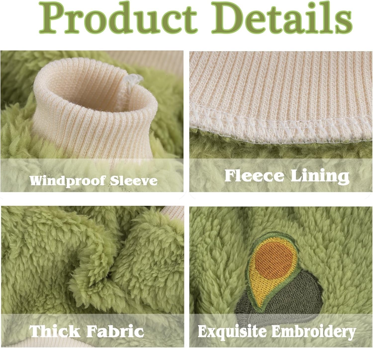 بيجامة سويتر للحيوانات الاليفة للكلاب والقطط الصغيرة، لون اخضر، مقاس M