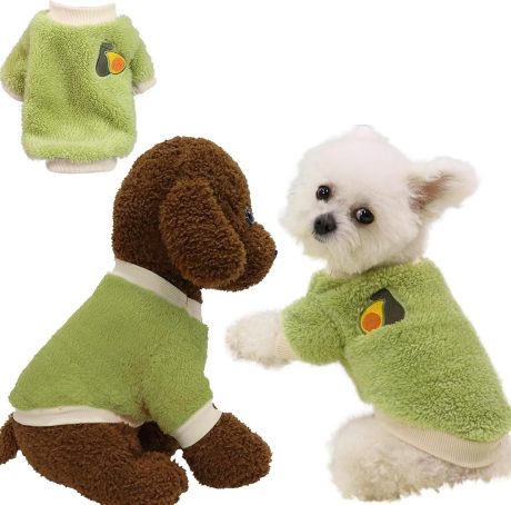 بيجامة سويتر للحيوانات الاليفة للكلاب والقطط الصغيرة، لون اخضر، مقاس M