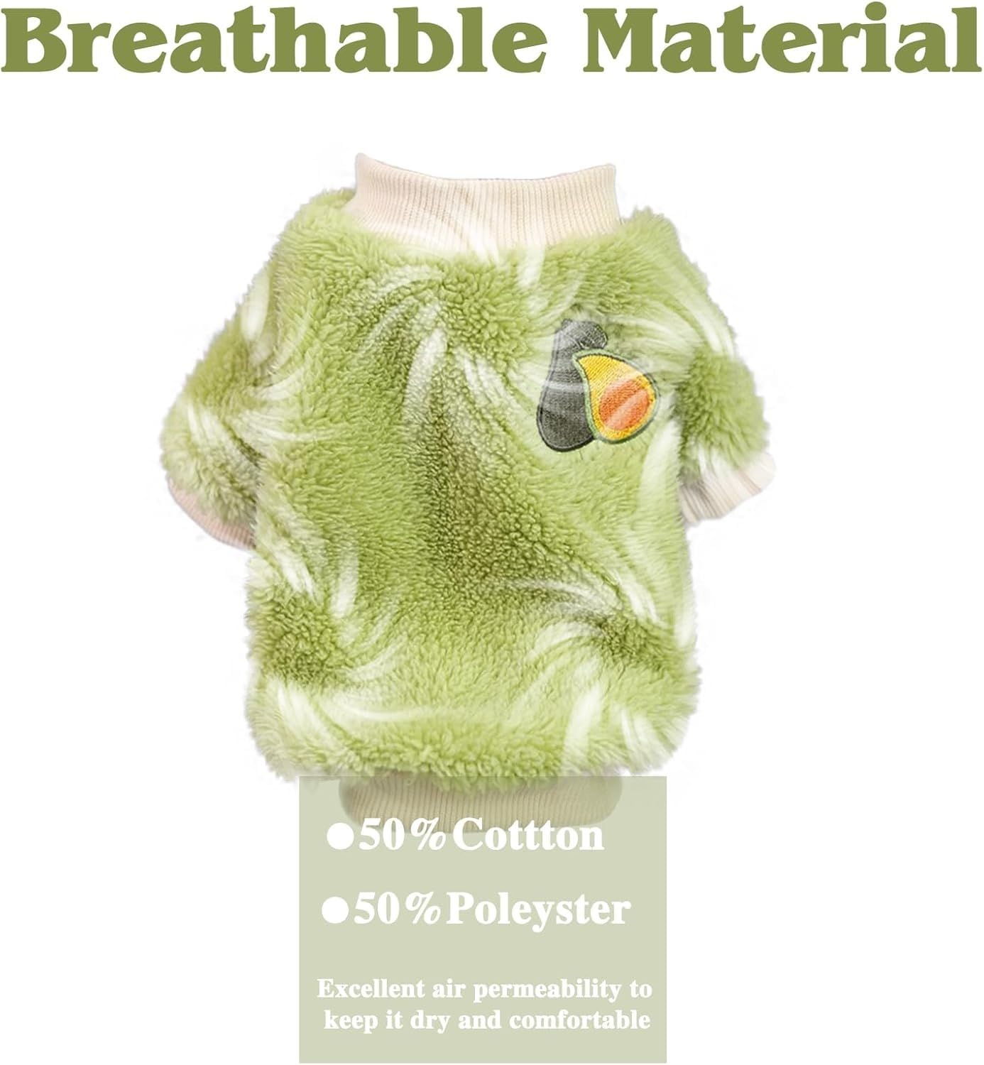 بيجامة سويتر للحيوانات الاليفة للكلاب والقطط الصغيرة، لون اخضر، مقاس M