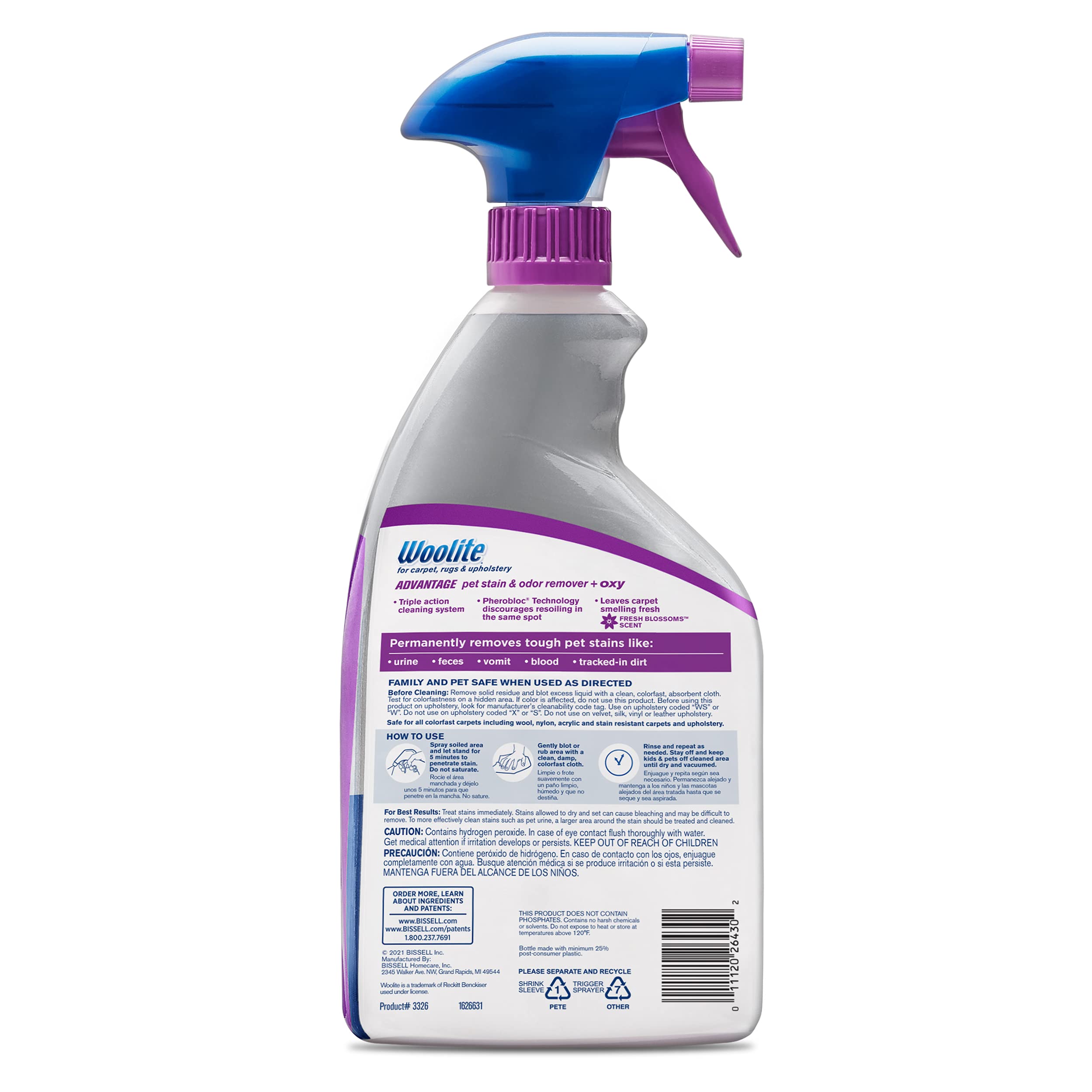 بيسيل مزيل البقع والروائح الكريهة للحيوانات الاليفة من وولايت ادفانتج + اوكسي، عبوتان، 3326