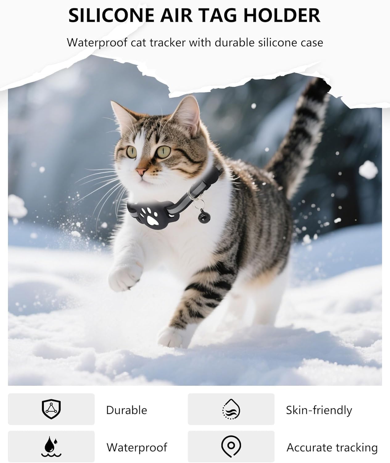 جهاز تتبع القطط، جهاز تعقب للقطط، متتبع موقع القطط مع حامل، بدون رسوم شهرية