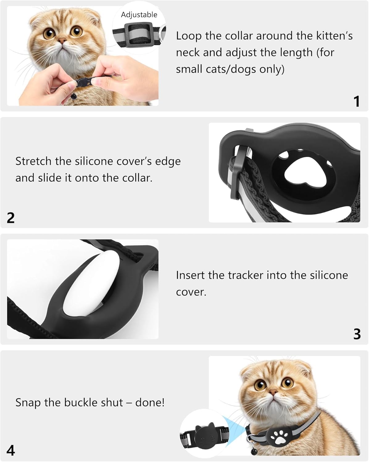 جهاز تتبع القطط، جهاز تعقب للقطط، متتبع موقع القطط مع حامل، بدون رسوم شهرية