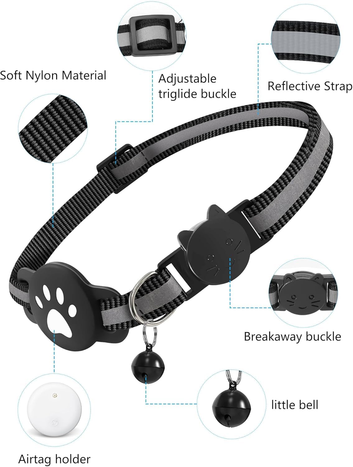 جهاز تتبع القطط، جهاز تعقب للقطط، متتبع موقع القطط مع حامل، بدون رسوم شهرية