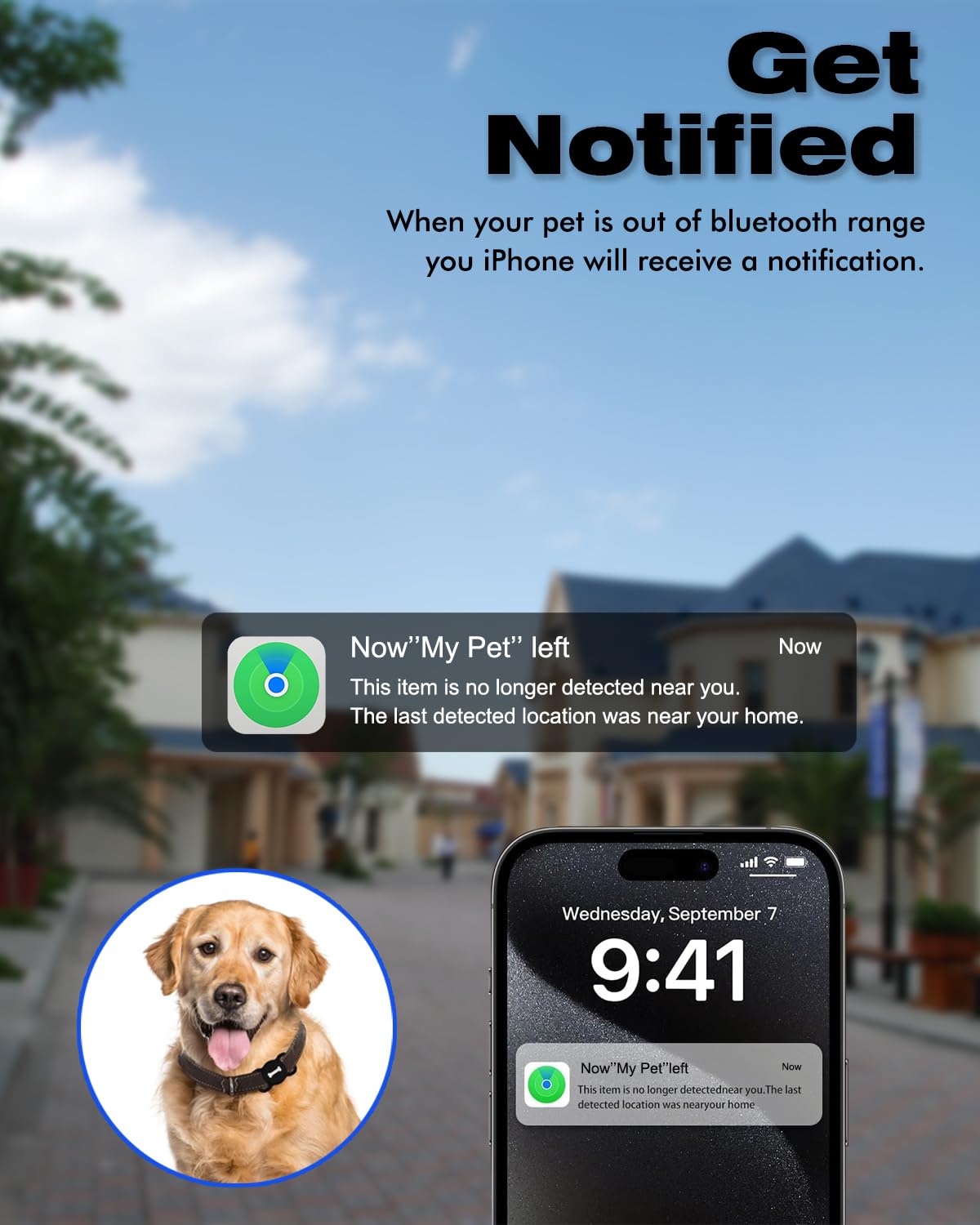جهاز تحديد موقع العناصر، جهاز تعقب بلوتوث اكس كوبس يعمل مع ابل فايند ماي (iOS فقط)، جهاز تتبع الحيوانات الاليفة مع حامل طوق، مقاوم للماء، بطارية قابلة للاستبدال للحيوانات الاليفة/الامتعة/حقائب السفر