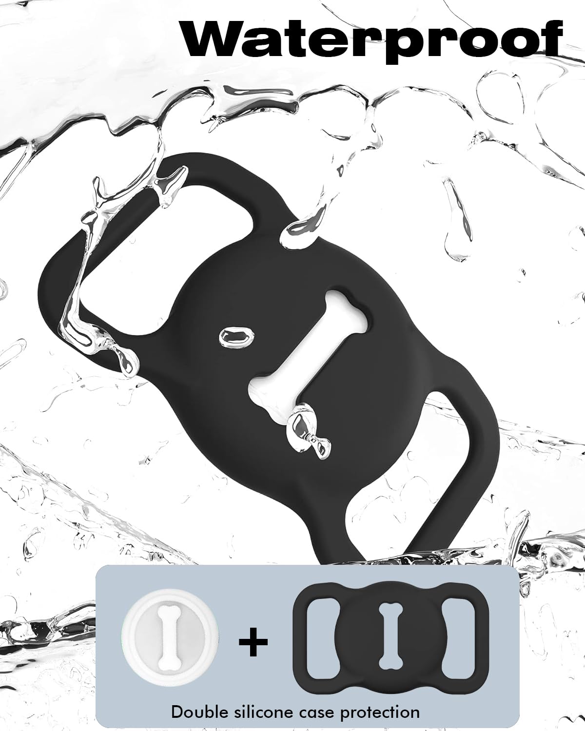 جهاز تحديد موقع العناصر، جهاز تعقب بلوتوث اكس كوبس يعمل مع ابل فايند ماي (iOS فقط)، جهاز تتبع الحيوانات الاليفة مع حامل طوق، مقاوم للماء، بطارية قابلة للاستبدال للحيوانات الاليفة/الامتعة/حقائب السفر