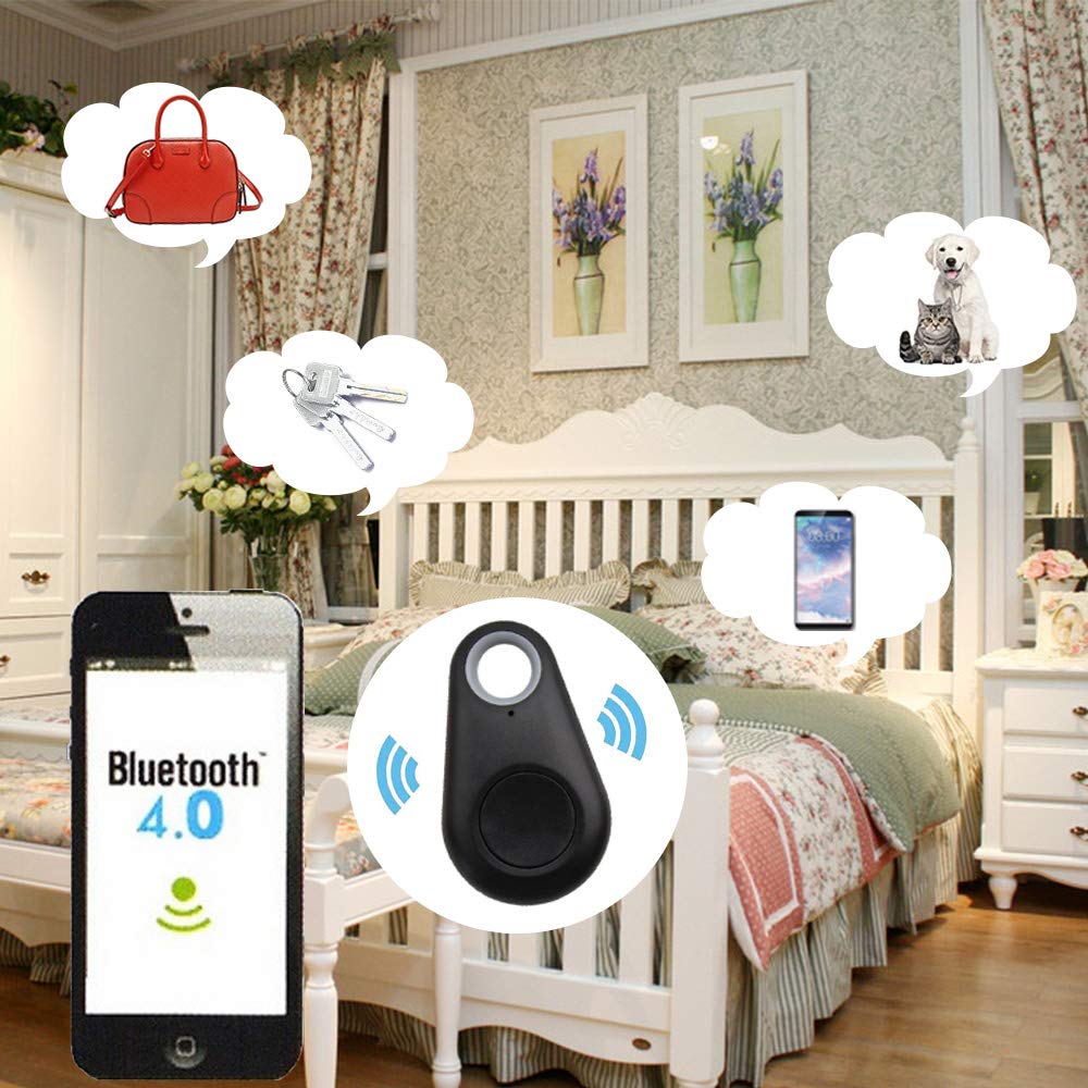 جهاز تعقب بلوتوث مضاد للسرقة، جهاز انذار يعمل بالبلوتوث عن بعد، جهاز تتبع جي بي اس للاطفال وشنطة الحيوانات الاليفة والمحفظة والمفاتيح، جهاز تتبع غالق صور السيلفي، قطعة واحدة، اسود
